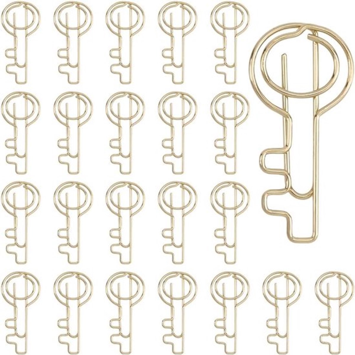 Sleutelvorm papieren klemmen - Gouden - 30 stuks - Metaal - Planner - IJzerdraad - Geschikt voor mappen - Kleine verpakking