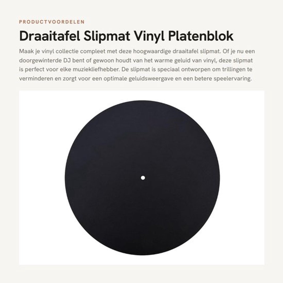 Slipmat 12 Inch - Antislip - Vinyl Platenblok - Vermindert Trillingen - Zacht Materiaal - Hoogwaardige Geluidskwaliteit - Platenmat