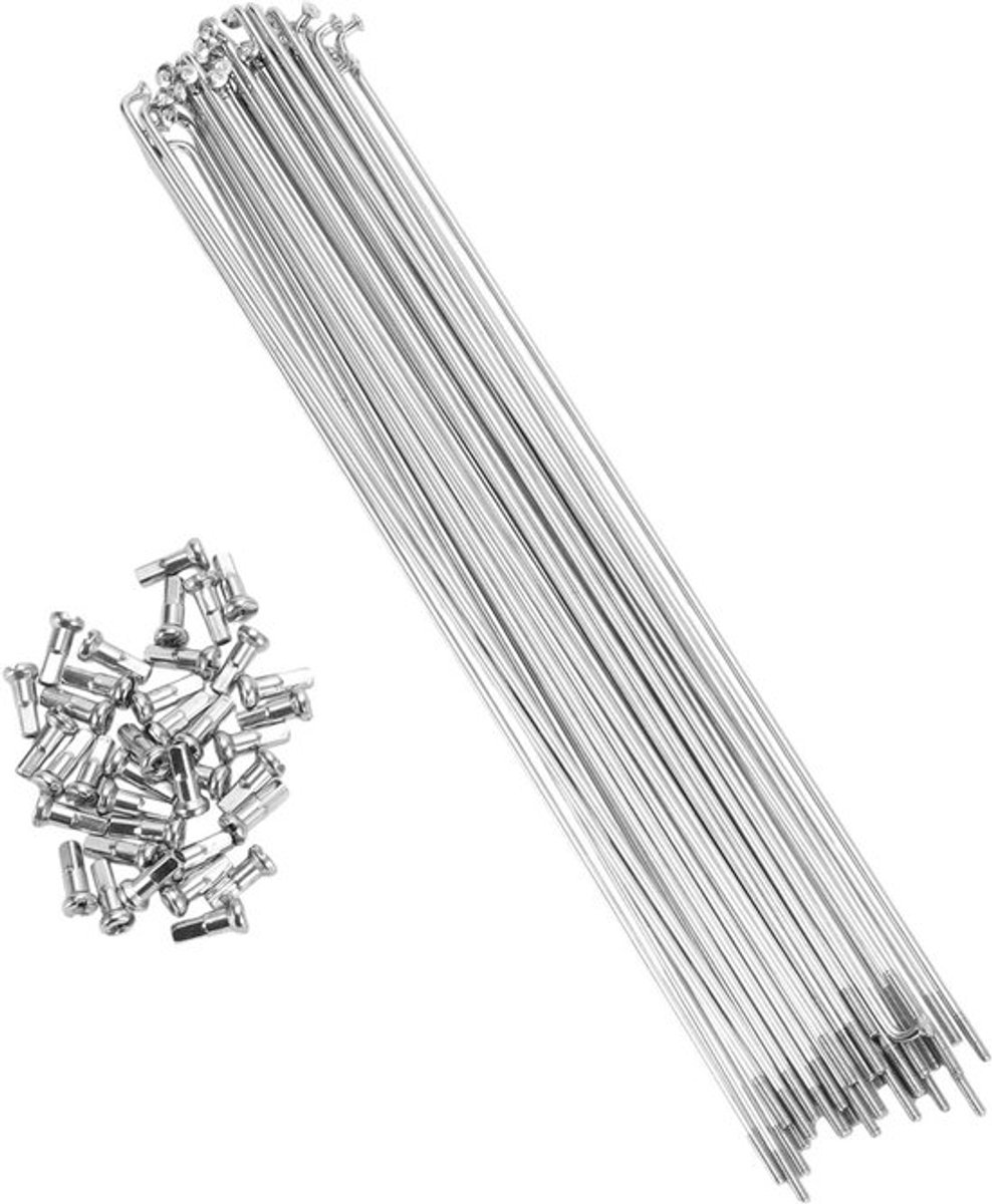 Mountainbike spaken set van 36 stuks 14G 225MM koolstofstaal zilverkleurig