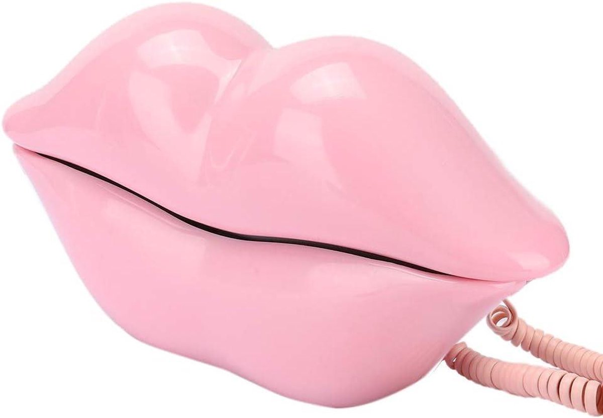 Vaste Telefoon - Vaste Lijn Telefoon - Thuisgebruik Kantoor - Lippenvorm Design - 23 x 13 x 8 cm - Roze