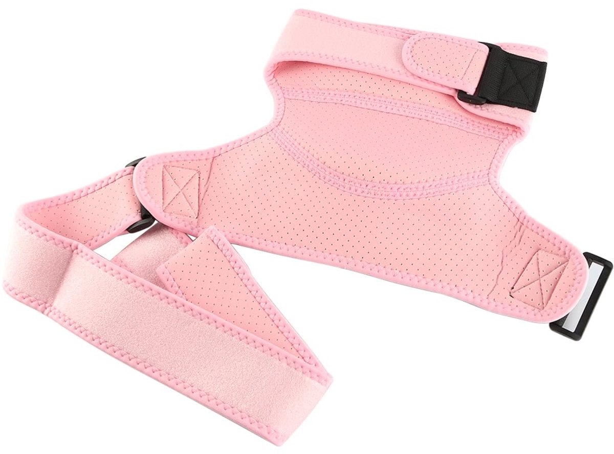 SnelShoppen - Verstelbare Schoudersteun voor Dames, Ademend en Comfortabel, Armsteun voor Schouder, Past Links en Rechts, Roze, Geschikt voor Armomtre