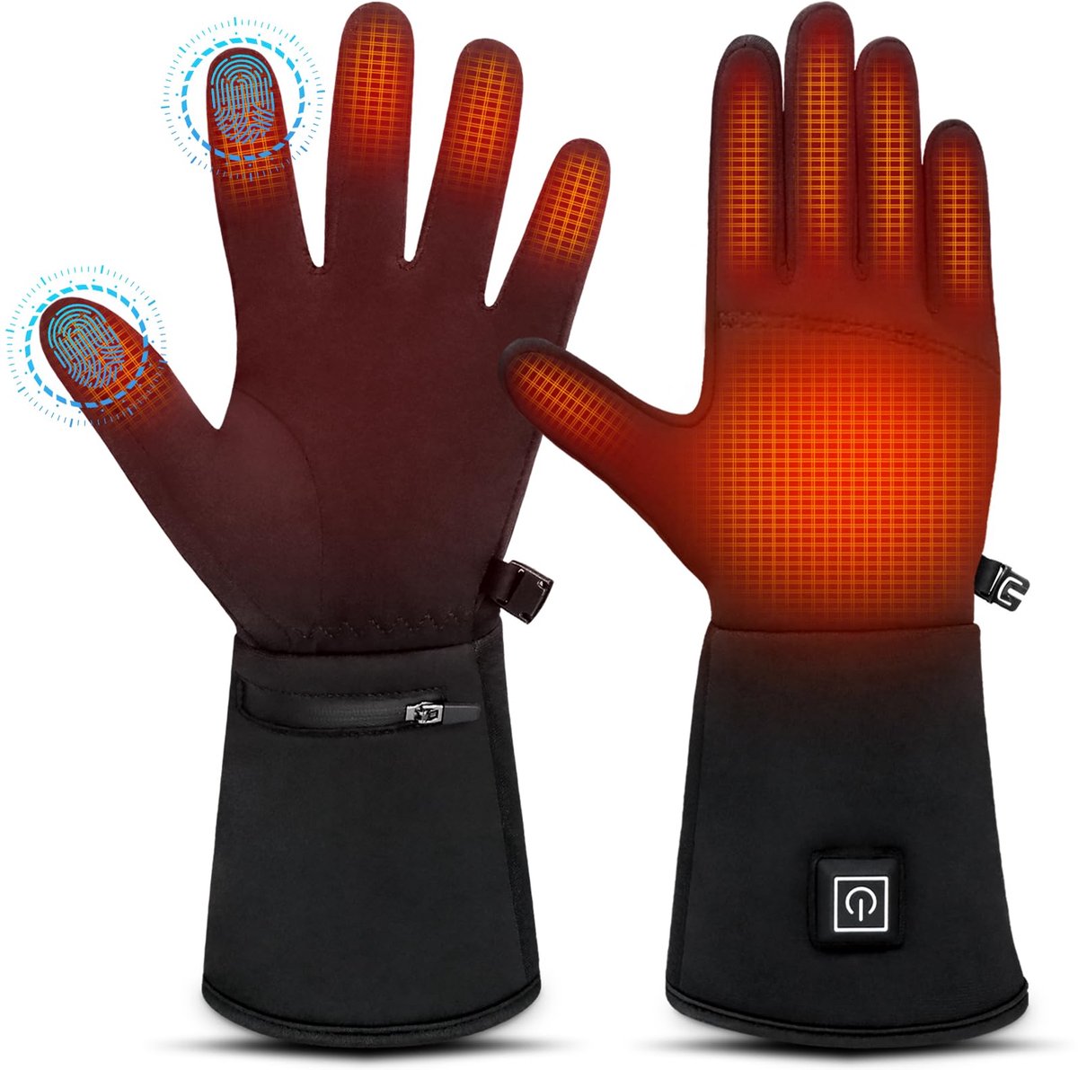 Dailygoods - Verwarmde Handschoenen met 3 Warmtestanden en Touchscreen Functionaliteit