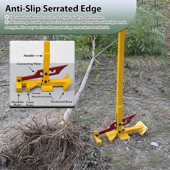 Boomtrekker Tool - Onkruidverwijderaar Staand - Tuin Onderhoud - Verstelbare Kaakbreedte - 130 cm Lengte - Metaal — afbeelding 2