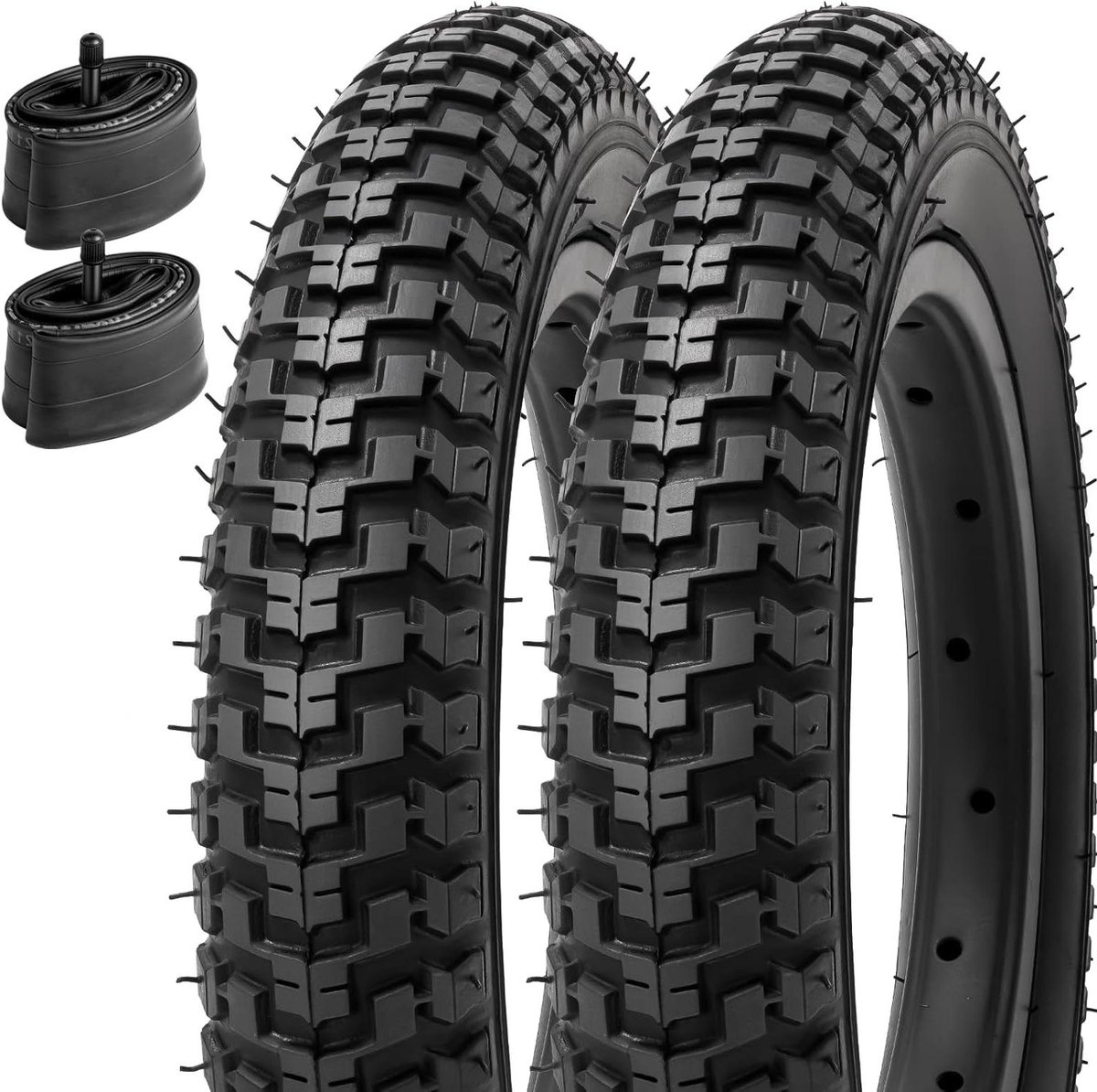 Kinderfiets Banden - Banden en Binnenbanden - Veilig Fietsen - Zwaar Uitvoering Rubber - 12.5 Inch - Zwart