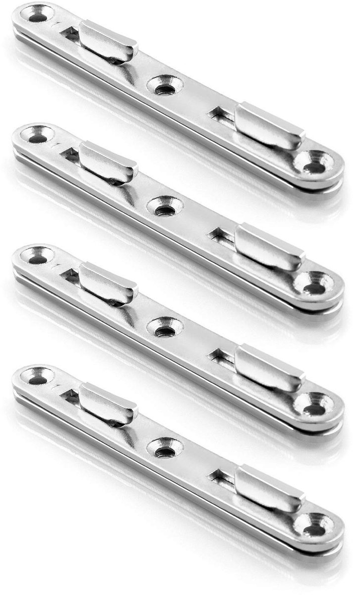 Dailygoods - Bed Connector - Bed Rail Beugels voor Slatted Frame, Set van 4