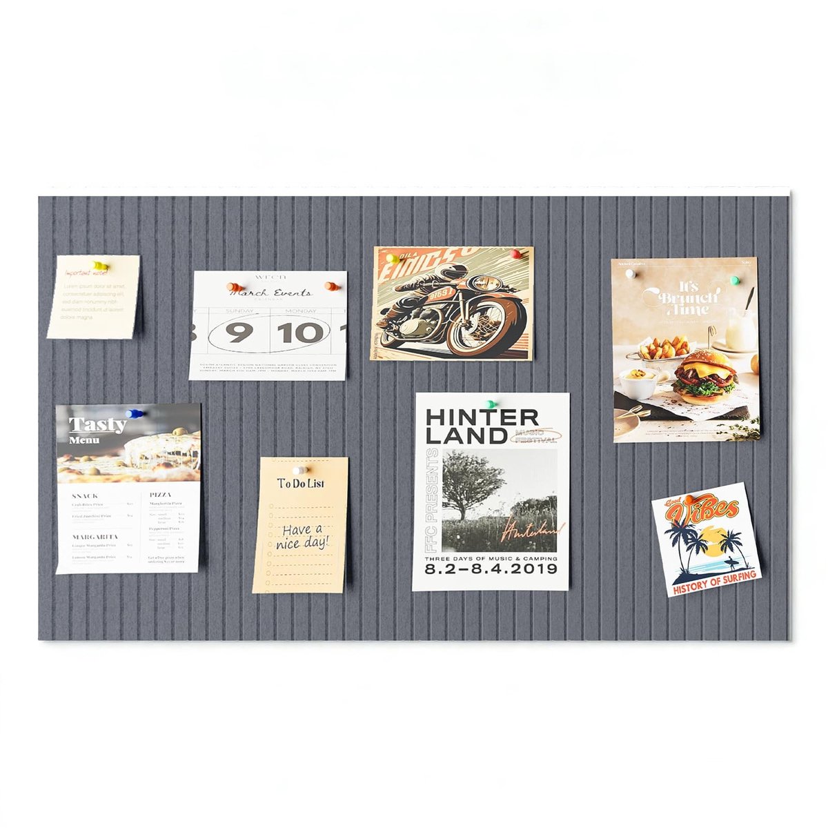 Dailygoods - Grote Decoratieve Vilt Pinbord - Vouwbaar met Plakband voor Foto's en Vision Boards