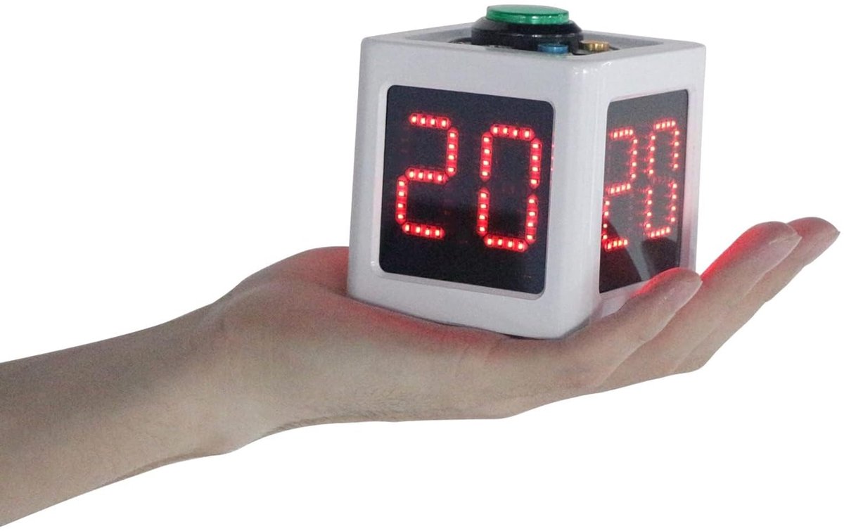 Dailygoods- Pokerschietklok - Compact/lichtgewicht - 4-zijdig LED-display - Instelbare tijd tot 99 seconden - Helderheid 5 standen - Werkt op 3 AA-batterijen - Timer