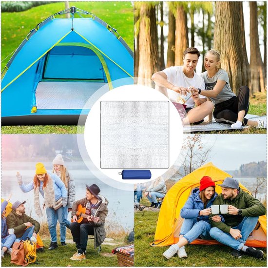 Isolatiemat Kamperen - Slaapmat Schuimmat - Outdoor Comfort - Dubbelzijdige Aluminiumfolie - 195 x 180 cm - Zilver — afbeelding 2