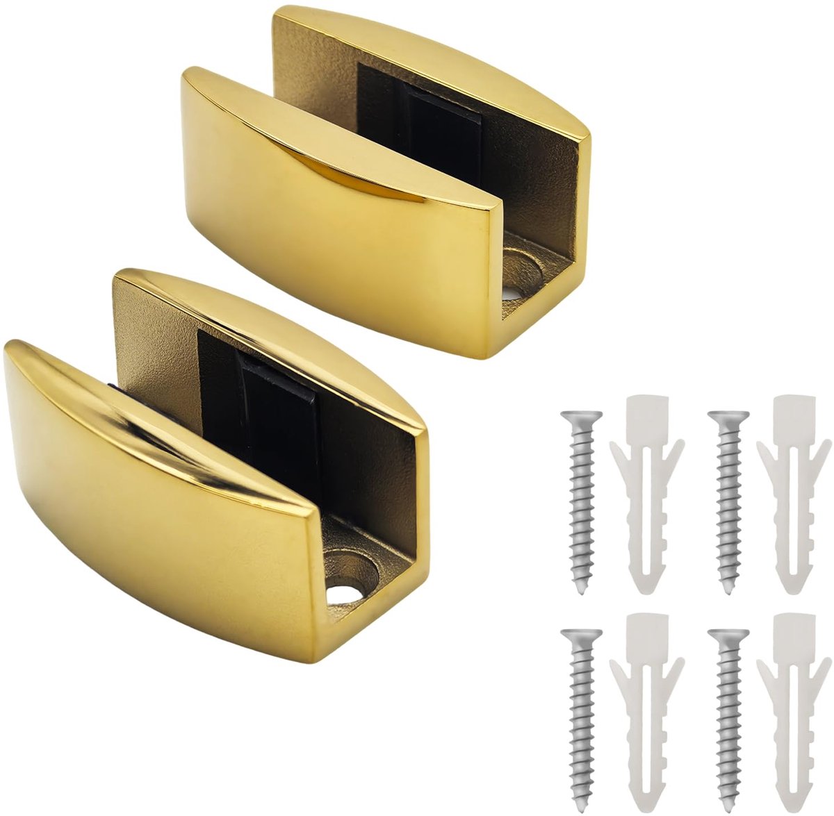 Dailygoods - 2 Stuks Glazen Schuifdeur Vloergeleiding - Roestvrij Staal 304 - Voor Douchecabines en Scheidingswanden