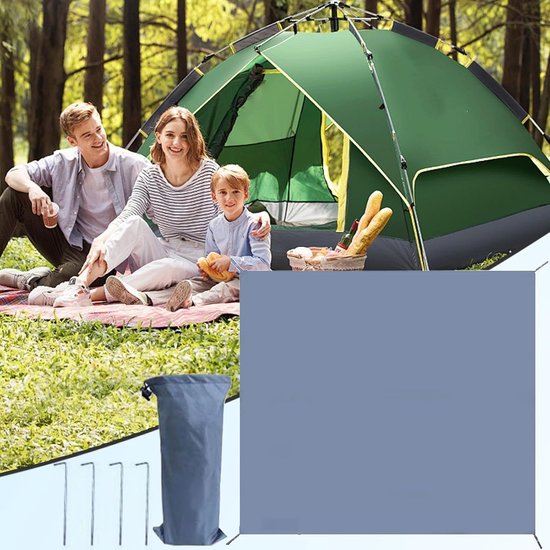 Kampeerkleed Tentvloer - Draagbare Waterdichte Mat - Outdoor Activiteiten - Versterkte Randafwerking - 240x240 cm - Blauw — afbeelding 5