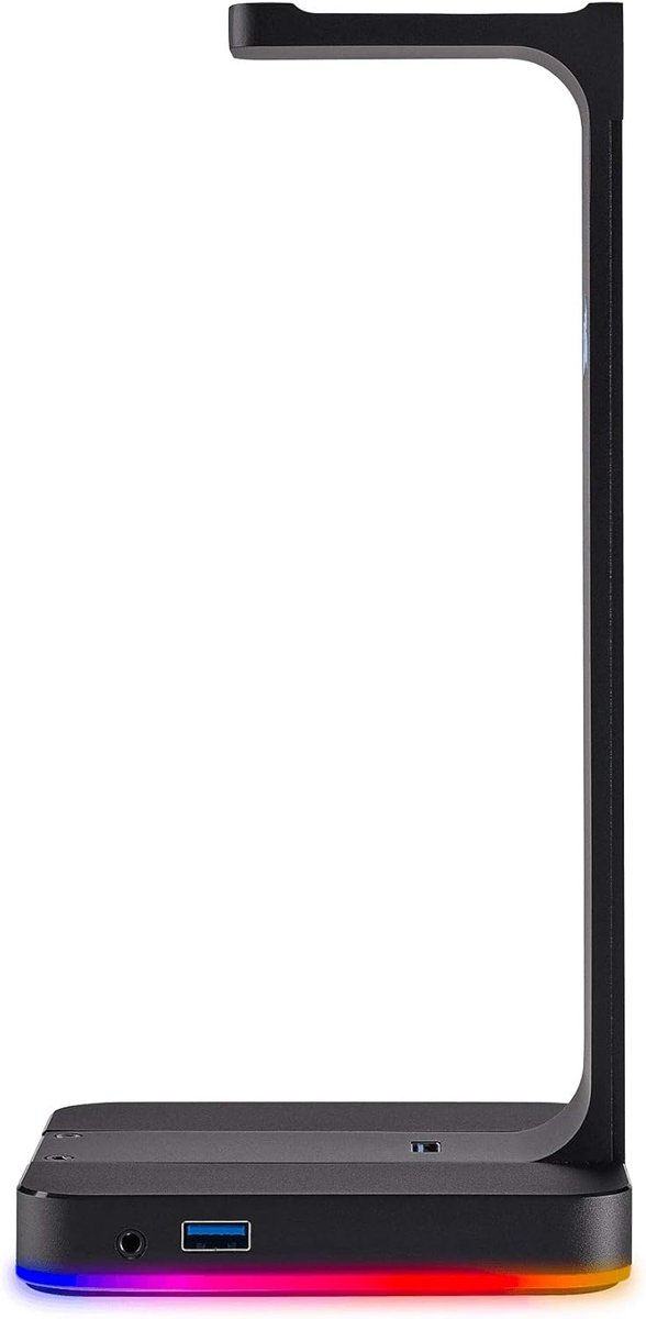 Headset Standaard - Accessoire Houder - Bureau Organisatie - Geïntegreerde 7.1 Audio - Dubbele USB 3.1 - Zwart — afbeelding 4