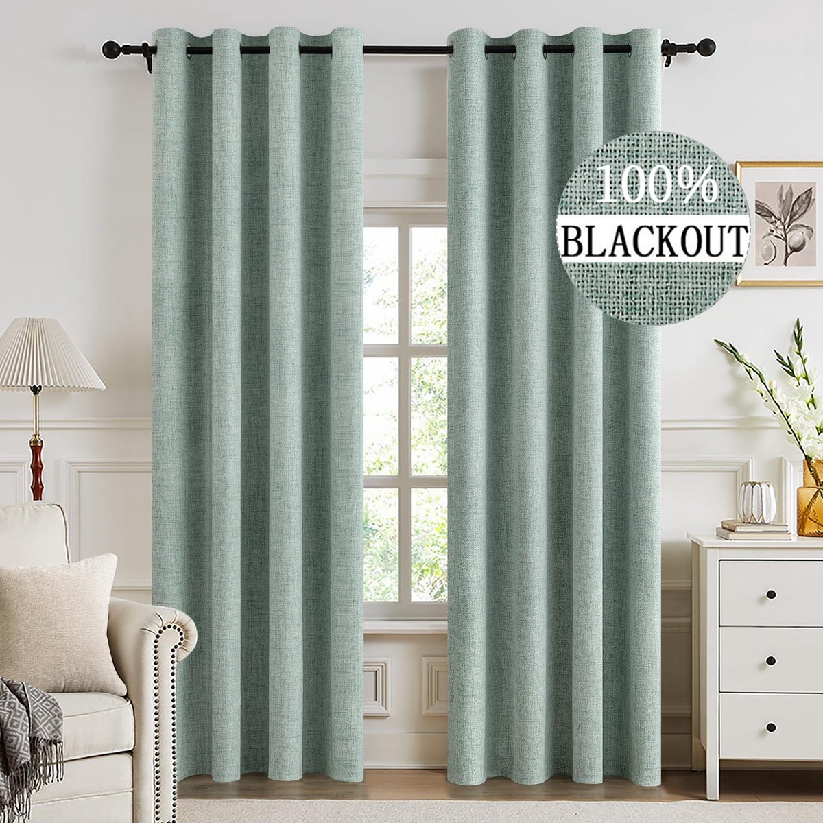 Dailygoods - Ondoorzichtige Warmte-Isolerende Gordijnen met Ringen - Set van 2 Verduisteringsgordijnen 140 x 215 cm