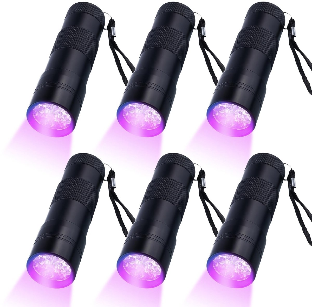 Dailygoods - Pack van 6 Mini UV Lampen - Perfect voor Vlekken en Nepgeld