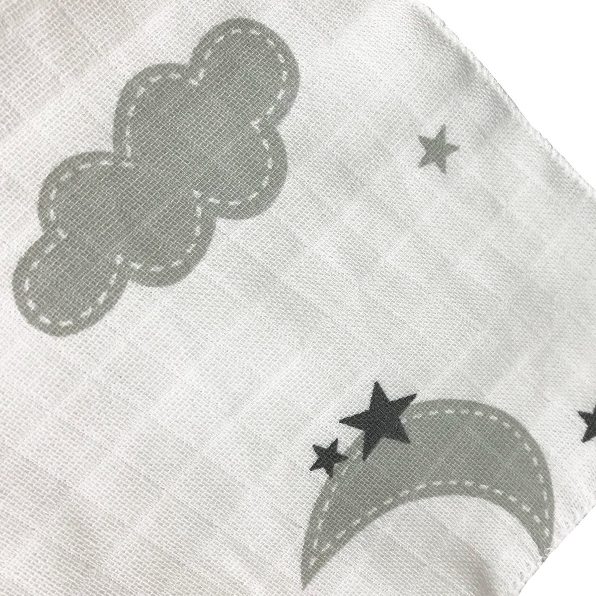 SnelShoppen - 10 x Spuugdoekjes voor Baby's, Katoen, 80 x 70 cm, Öko-Tex, Luiers, Wolken Design, 5 Grijs en 5 Groen, Ideaal voor Voeden en Verschonen
