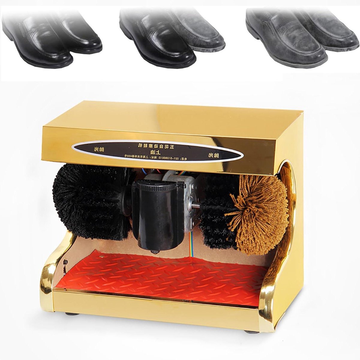 Automatische Schoenpoetsmachine - Elektrische Schoenpoetser - Schoenen Glanzend Houden - Automatische Inductie - 1400 Rpm - Goud
