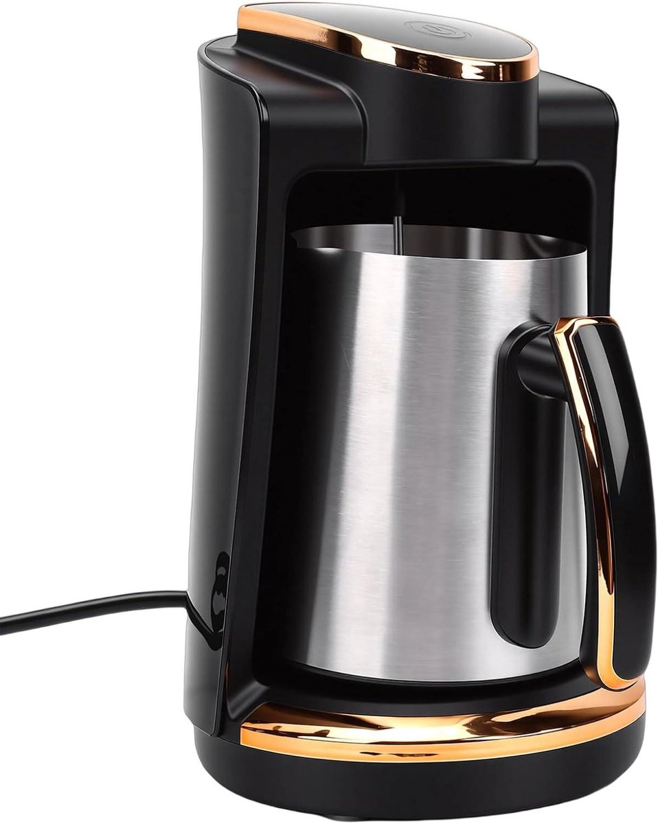 Turks Koffiezetapparaat Koffiezetter Grieks Koffie Zetten Snelle Verwarming 250 ml Zwart