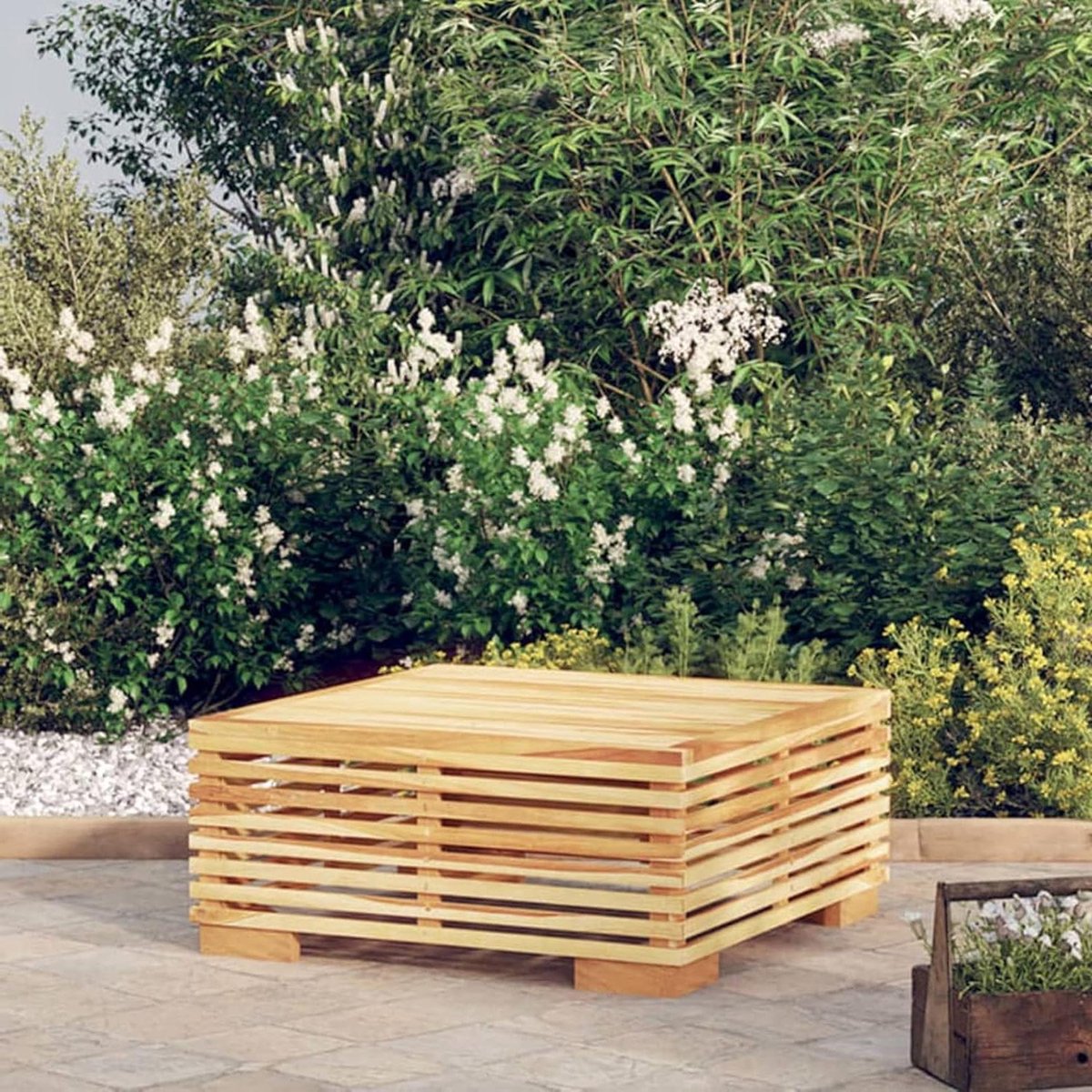Tuin Koffietafel - Buiten Tafel - Ontspannen Buiten - Massief Teakhout - 70x70x31cm - Houtkleur