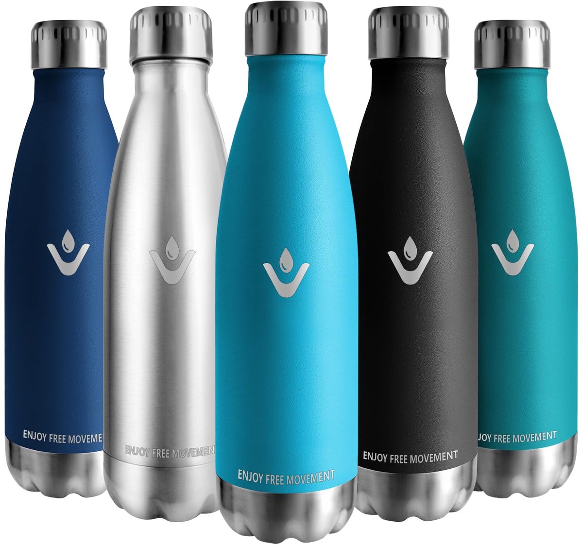 SnelShoppen - RVS Thermosfles 500 ml Lekvrij 0.5L BPA Vrij Herbruikbaar voor Fietsen, Kamperen, Yoga, Gym, Fitness, School, Reizen, Buitenactiviteiten