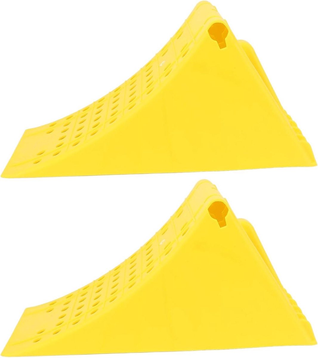 Wielkeggen 2-delig - Parkeerwiggen - Voertuig Stabiliseren - Robuust ABS Weerbestendig - 470 x 200 x 230 mm - Zwart
