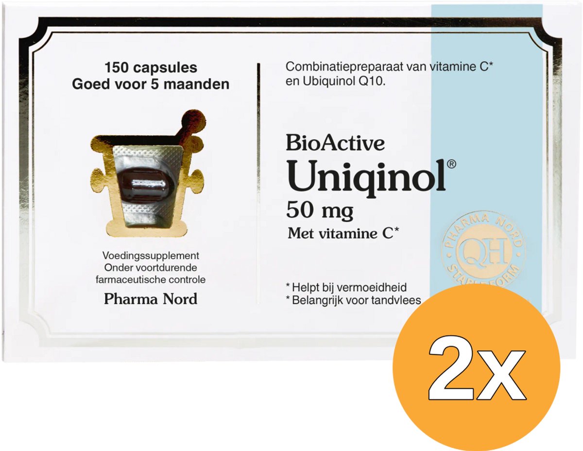2x Pharma Nord BioActive Uniquinol 50mg QH (150 capsules)