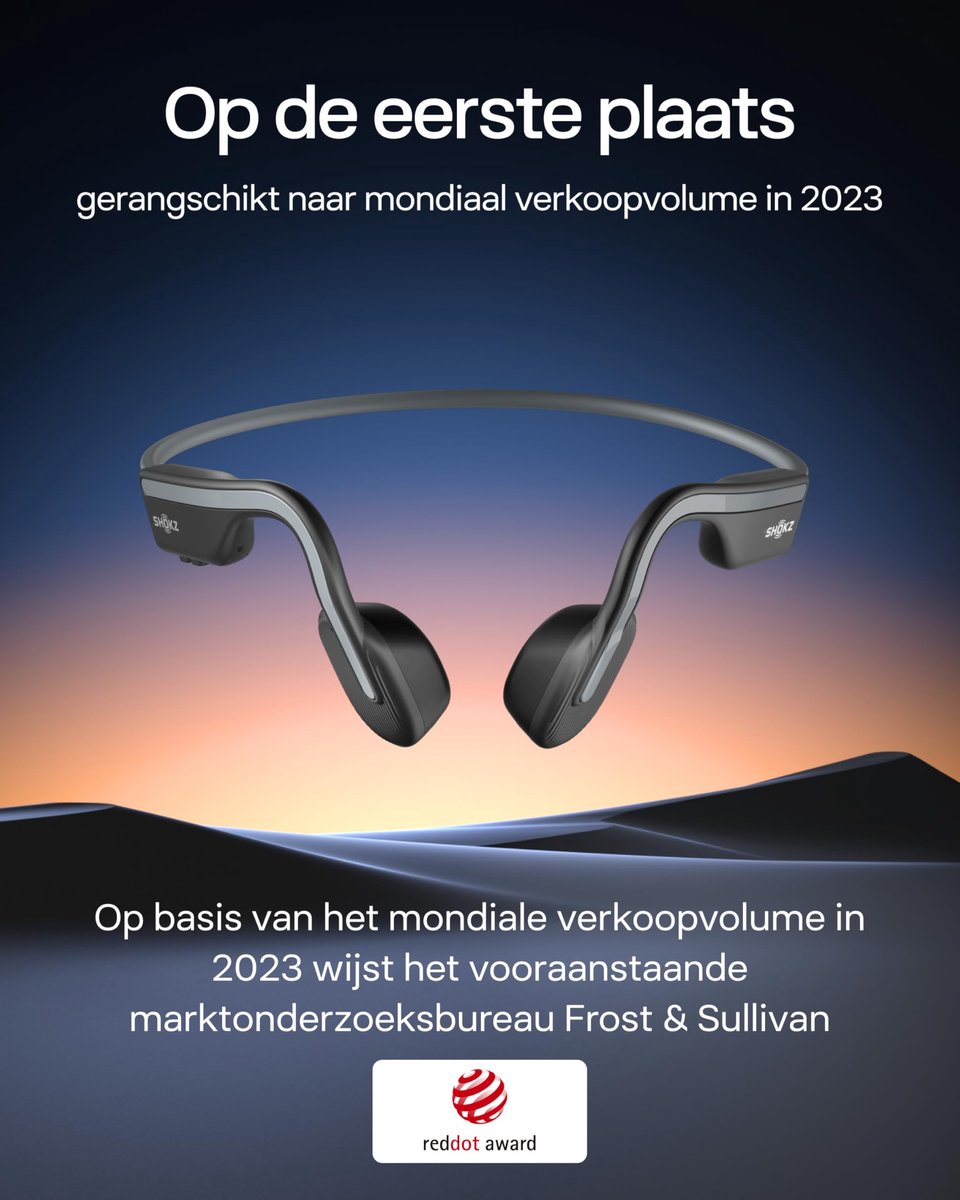 SnelShoppen - Draadloze Bone Conduction Headphones, Open Ear Bluetooth 5.1, Helder Geluid, Lichtgewicht 29g, 6u Batterij, IP55 Waterdicht, Voor Sport,