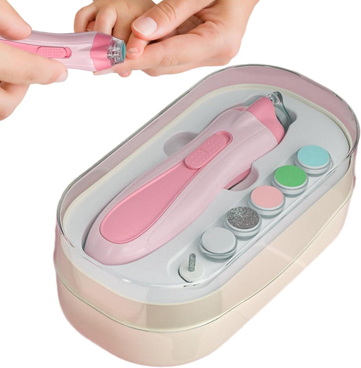 Elektrische Nagelknipper - Baby Nagelschaar - Baby Verzorging - Anti-knijp Veiligheid - 9.5 x 6 x 17 cm - Roze