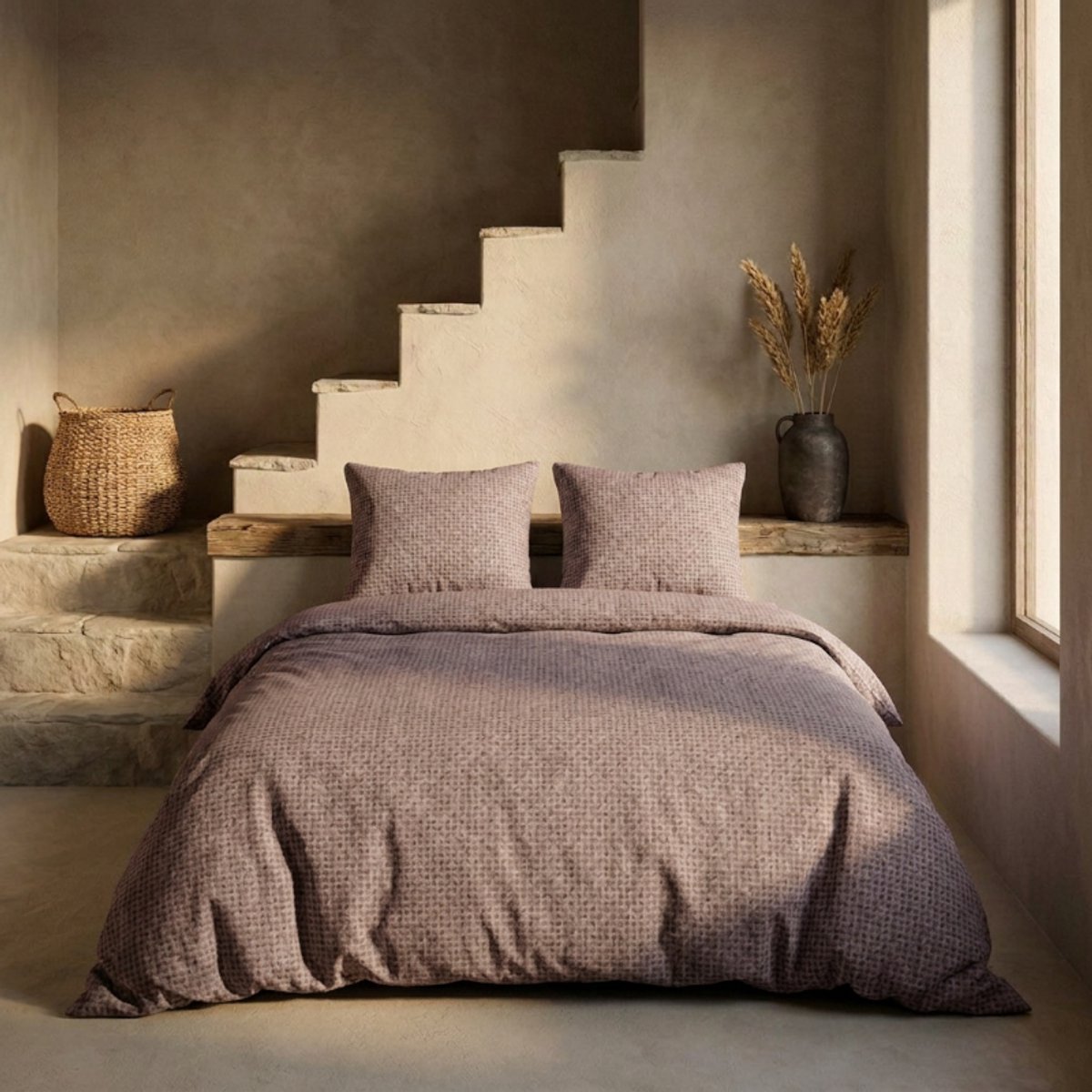 Dekbed-Discounter - Presence Dekbedovertrek 140 x 200/220 cm - Verkoelend Percale Katoen - Korte instopstrook - Wassen op 40 graden - Inclusief 1 kussensloop - Rose