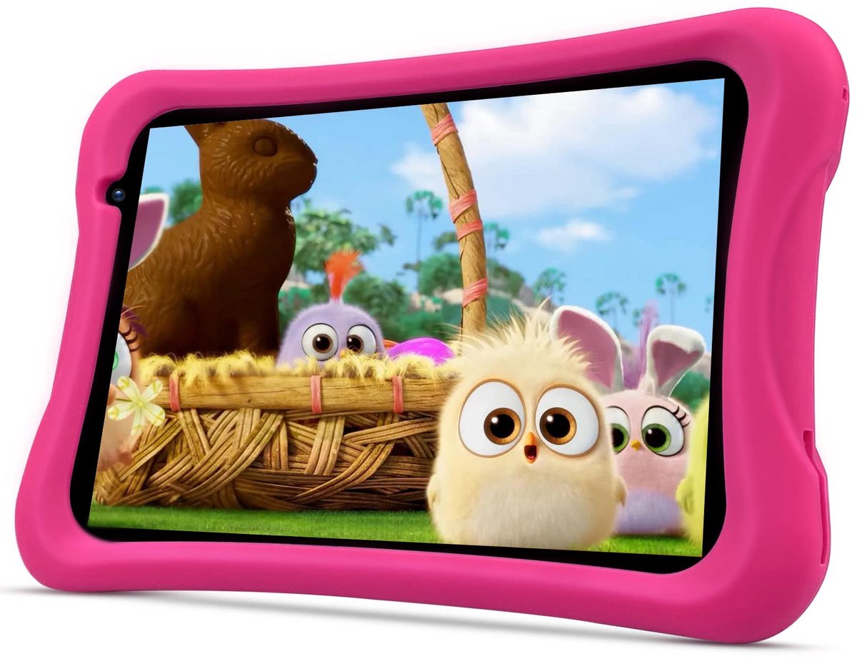 SnelShoppen - PRITOM 8 Inch Kindertablet - Android 10 - Kinderslot - AR-Games - 2 GB RAM - 32 GB ROM - Uitbreidbaar tot 512 GB - Roze - Inclusief Tabl