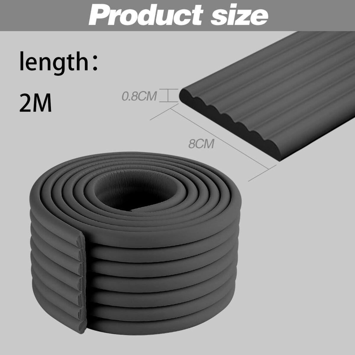 2 stuks - Hoekbeschermers - 2 m*80 mm*8 mm - Stootrand Foam - Rand Beschermer - Stootrand - Stootkussen - Hoekbeschermer Set - Tafelbeschermer - Stootrand Foam - Tafel Accessoires - Zelfklevend - voor tafels en meubels - zwart – foto 6