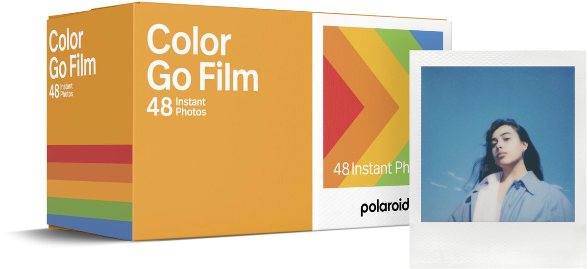 Dailygoods- Kleurenfilm Bulk Pack - 48 Foto's - Glanzend Wit - Exclusief voor Polaroid Go - Creatieve Instant Foto's - Dubbel Pakket - Instant Film