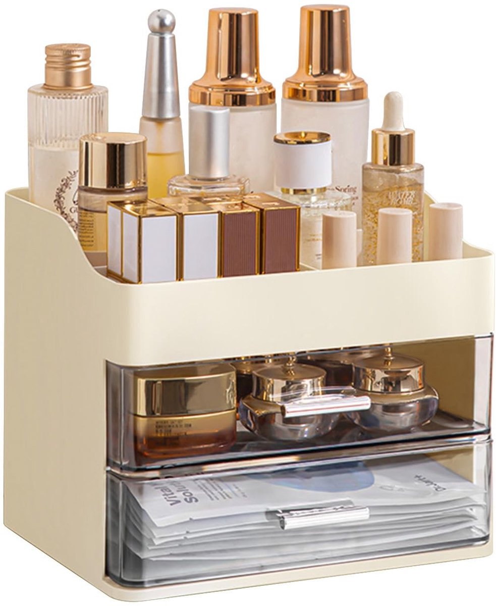 Dailygoods - Makeup Organizer met 2 Lades - Grote Capaciteit voor Cosmetica en Huidverzorging