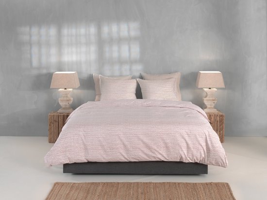 Zohome Striscia Dekbedovertrek - 100% Katoen-Perkal - 240x220 - Beige van Zohome — afbeelding 2