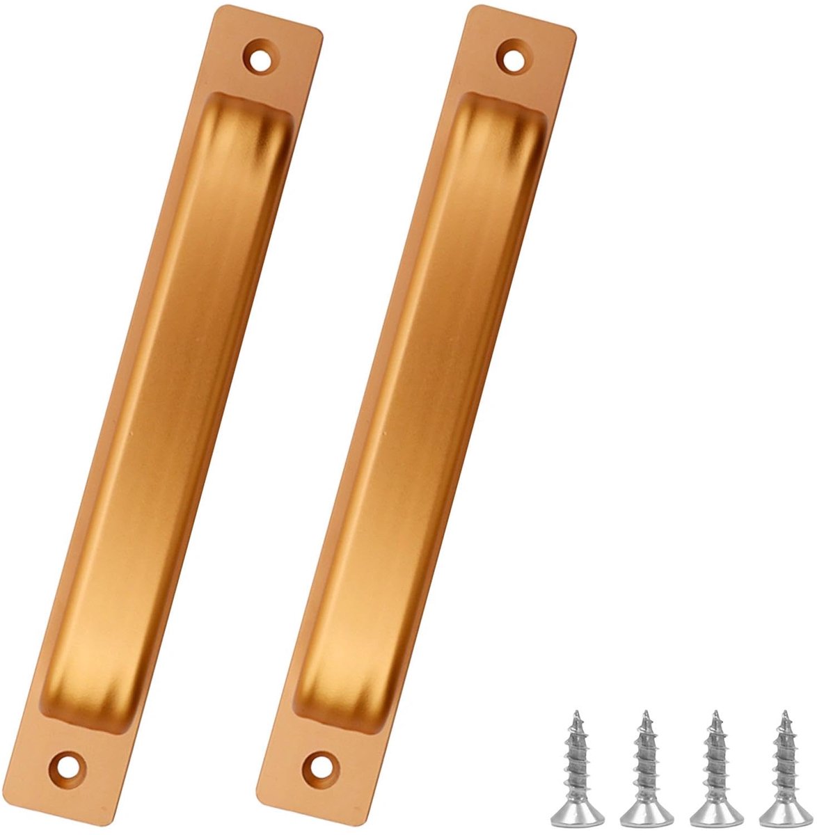 Dailygoods - 2 stuks goudkleurige schuifdeurgrepen 180 mm - Aluminiumlegering handgrepen met schroeven