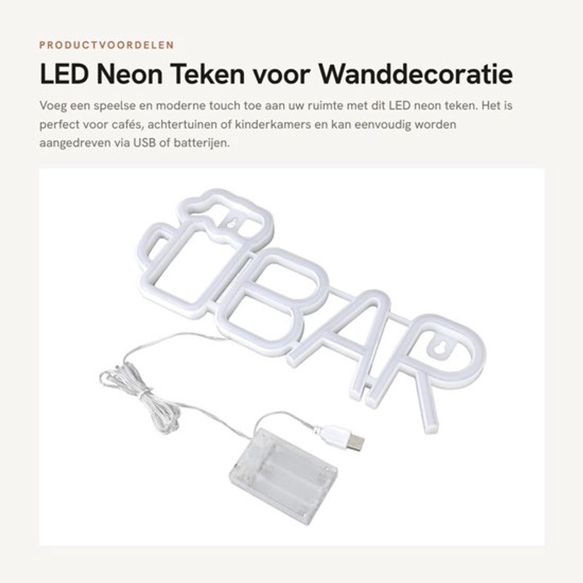 Neon Teken Bar/Bierbekervorm - LED Neon Licht - USB/Batterij Aangedreven - 14 Inch Lang - 5,7 Inch Breed - Hoge Veiligheid - Neonlicht