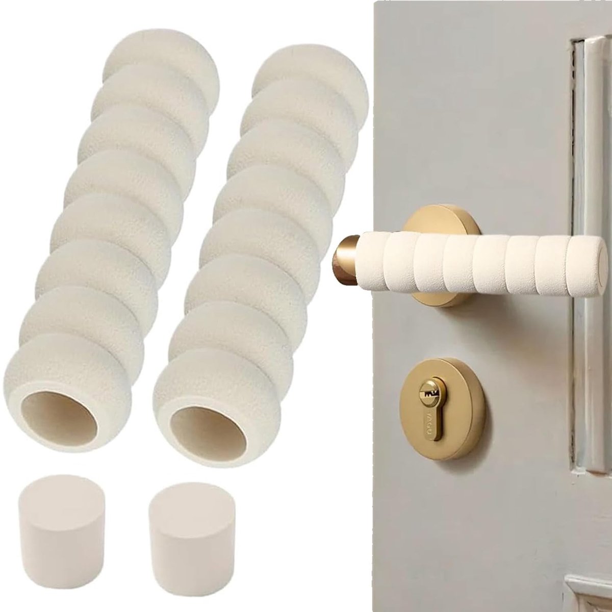 Dailygoods- Deurklink Beschermhoes - 2 Stuks - Antibotsing - Zacht Schuim - Veiligheidsoplossing - Eenvoudige Installatie - Krasvrij - Deurknopbeschermer