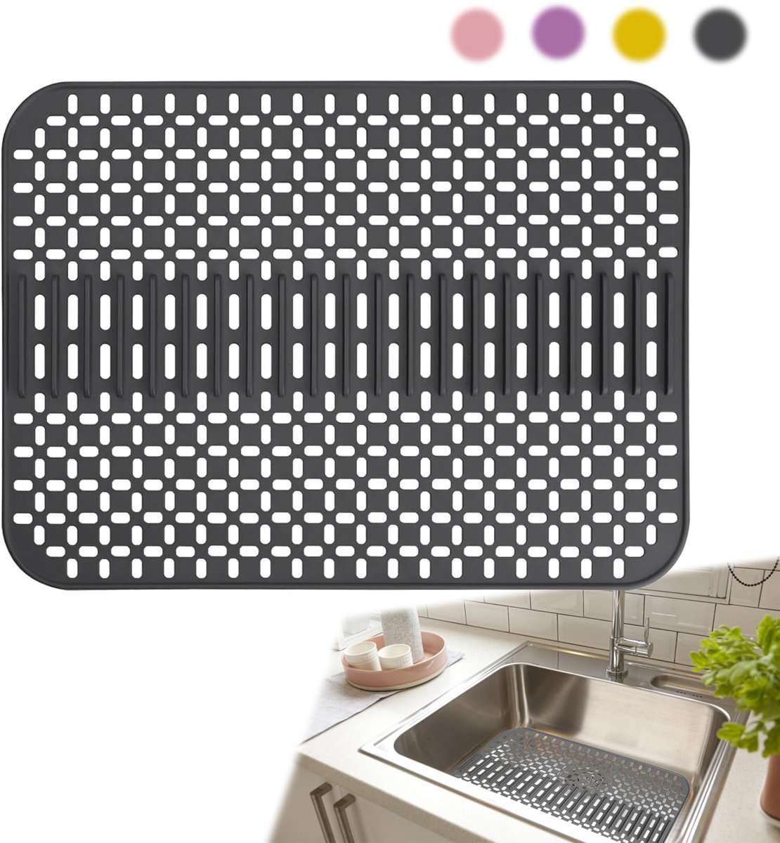 Dailygoods - Siliconen Gootsteenmat, 34 x 29 cm, Hittebestendig en Antislip Bescherming