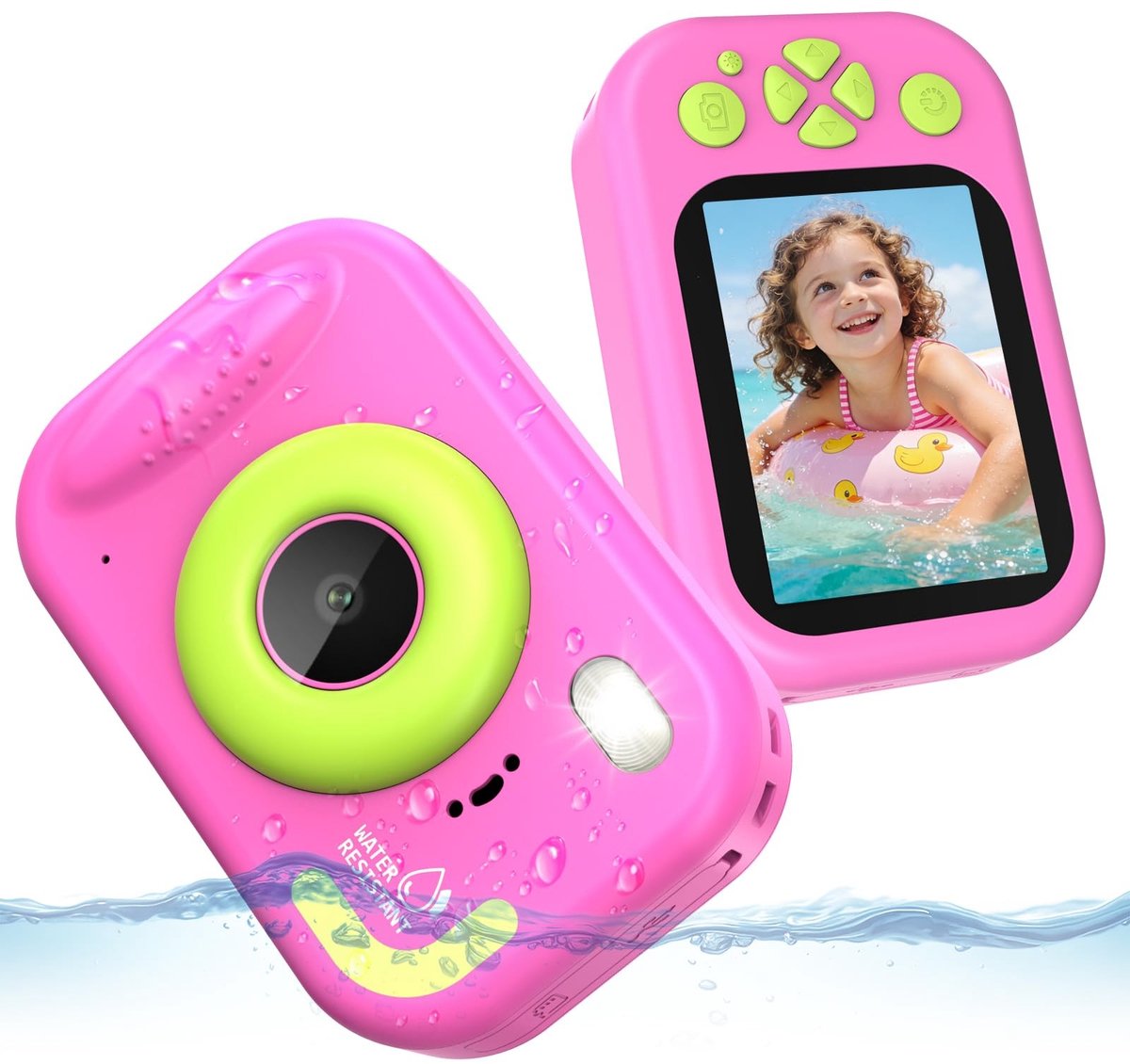 Dailygoods- Kindercamera 1080p waterdicht - Onderwatercamera - 32 GB SD-kaart - 2,4 inch scherm - Drijvende functie - Speelgoed voor kinderen 3-12 jaar