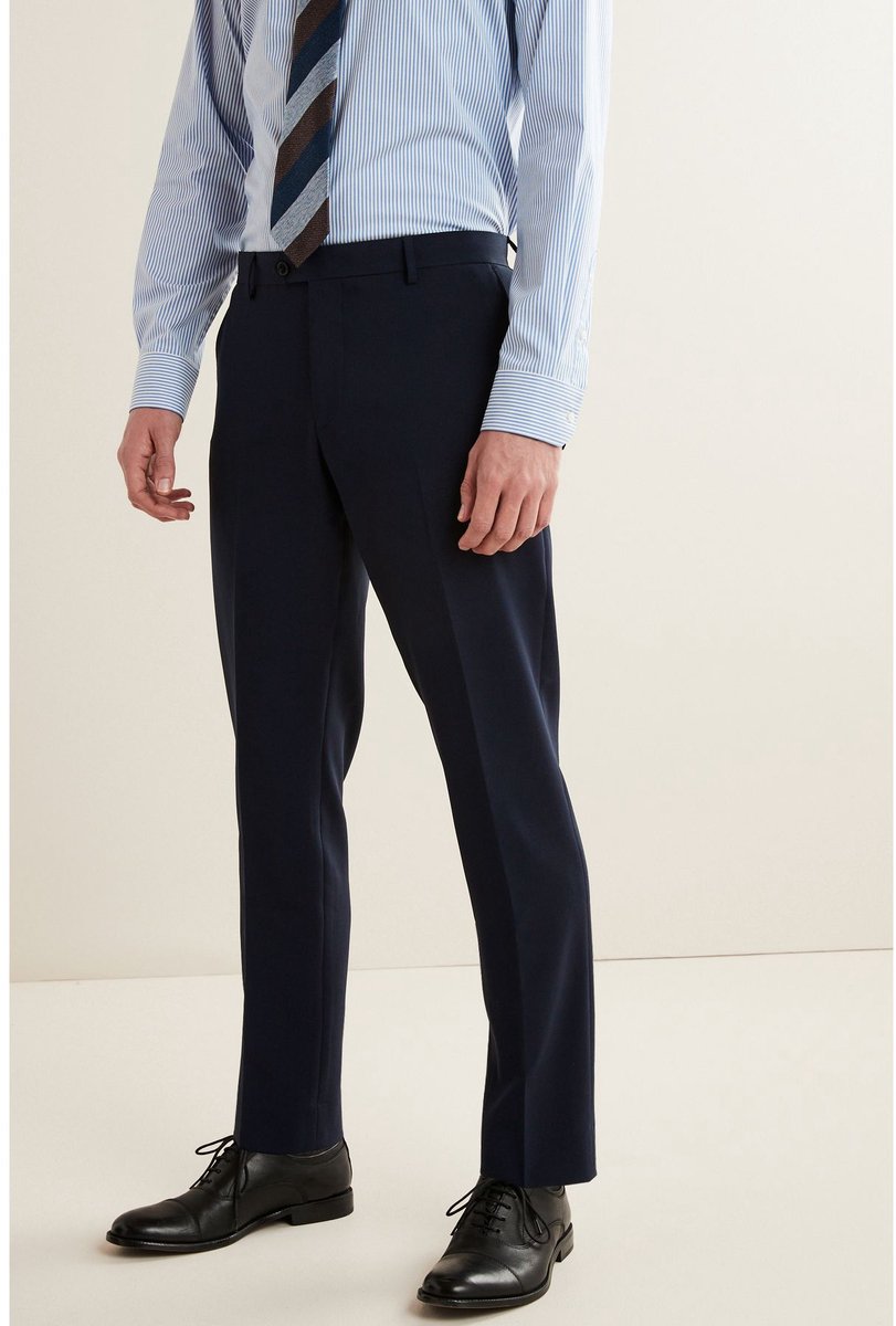 Next - Heren - Normale Pasvorm - Must-have kostuum: pantalon - Blauw