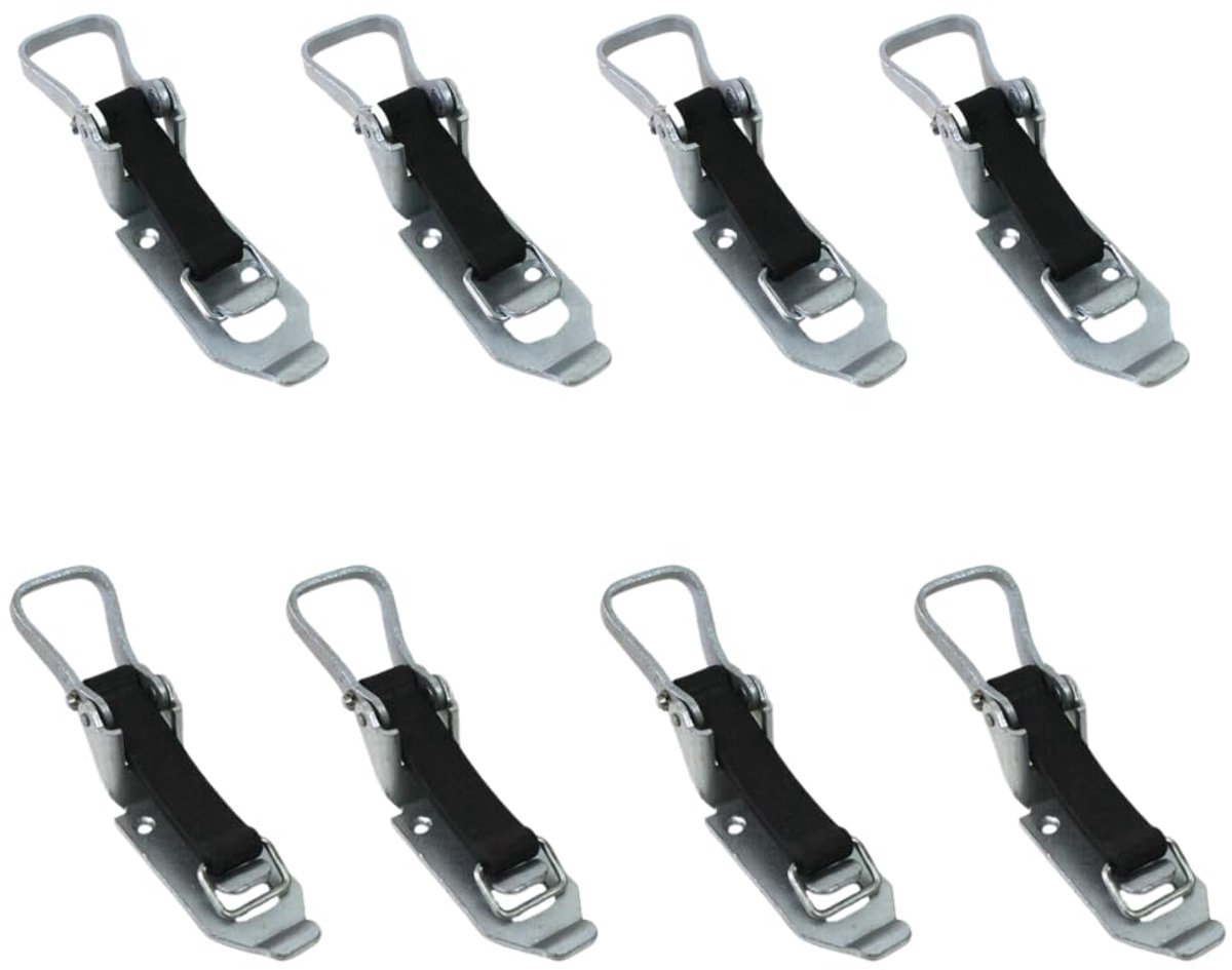 Dailygoods- Verschlusslager 4 stuks 60 mm - 4 stuks 80 mm - Gereedschapsbeveiliging - Spatenhouder - Bijlhouder - Robuust en duurzaam - Gereedschapshouder