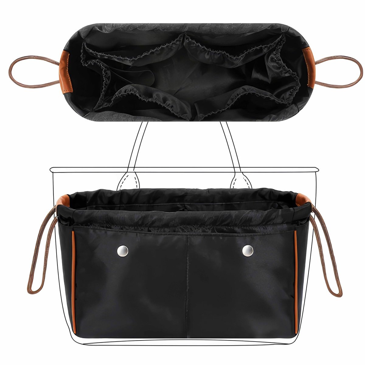 Dailygoods - Tasorganizer voor Longchamp Le Pliage - Meerdere Maten Beschikbaar
