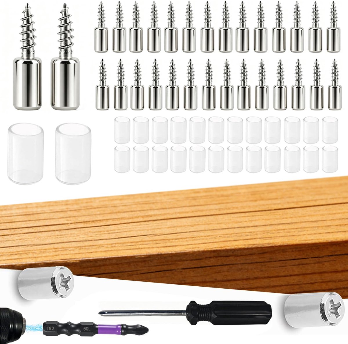 Dailygoods - 100 Stuks Plankdragers met Antislip Beschermdeksel - Voor Kasten en Rekken