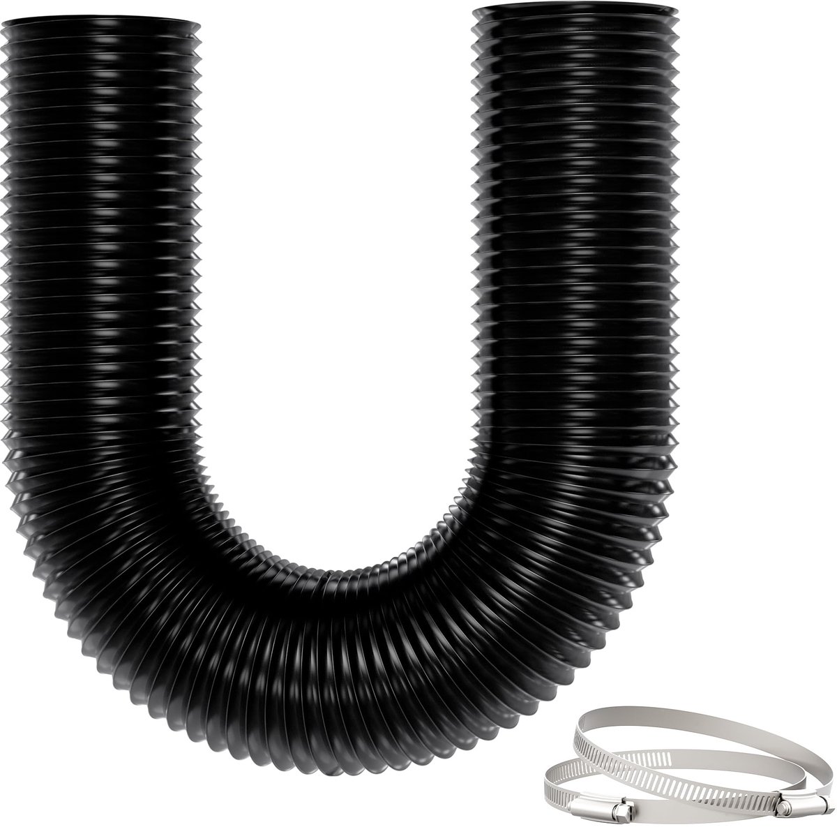 Dailygoods- Afzuigslang Ø100mm Hittebestendig - 5-laags - Geluidsdempend - Snijdbaar - Inclusief Klemmen - Uittrekbaar tot 2,5m - Ventilatieslang