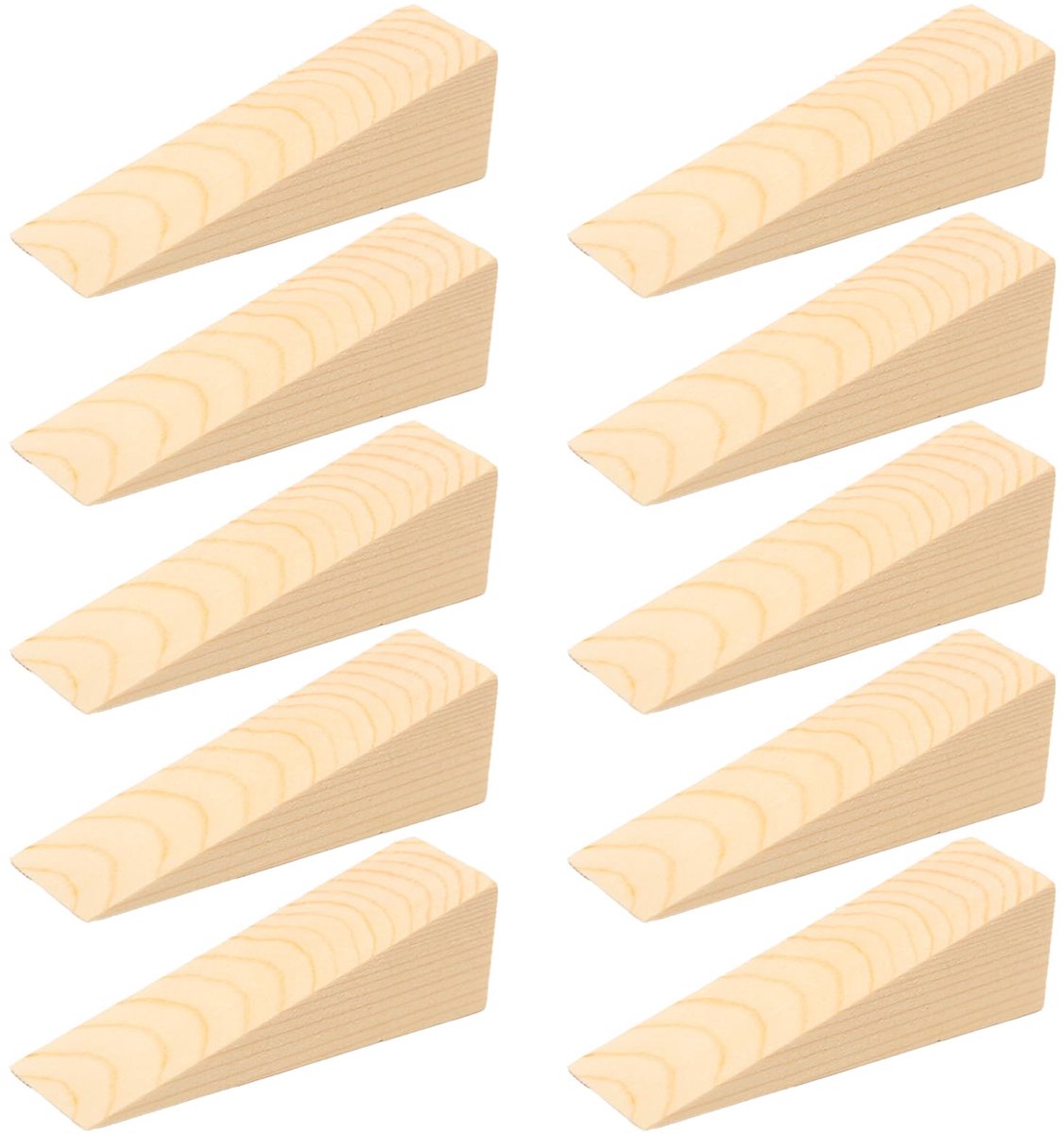 Dailygoods - 10 Stuks Houten Deurstopper Deurwiggen Binnenshuis Antislip