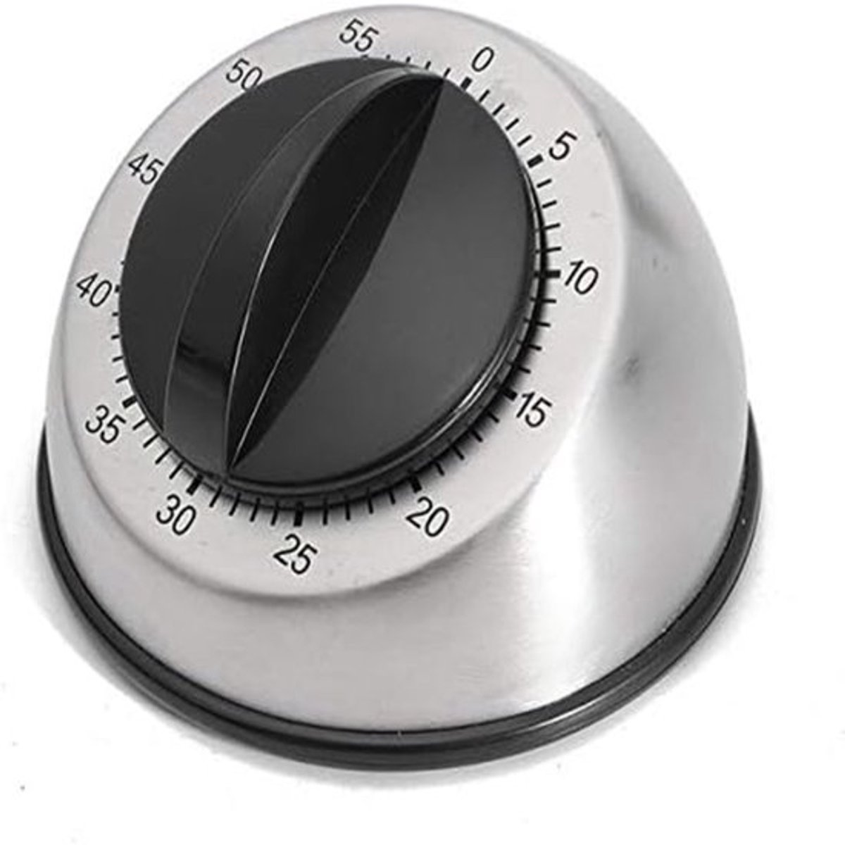 Tweedelige mechanische roestvrijstalen tijdsteller, 60 minuten kook- en baktimer, aftelklok, opwindwekker, huishoudelijk gereedschap