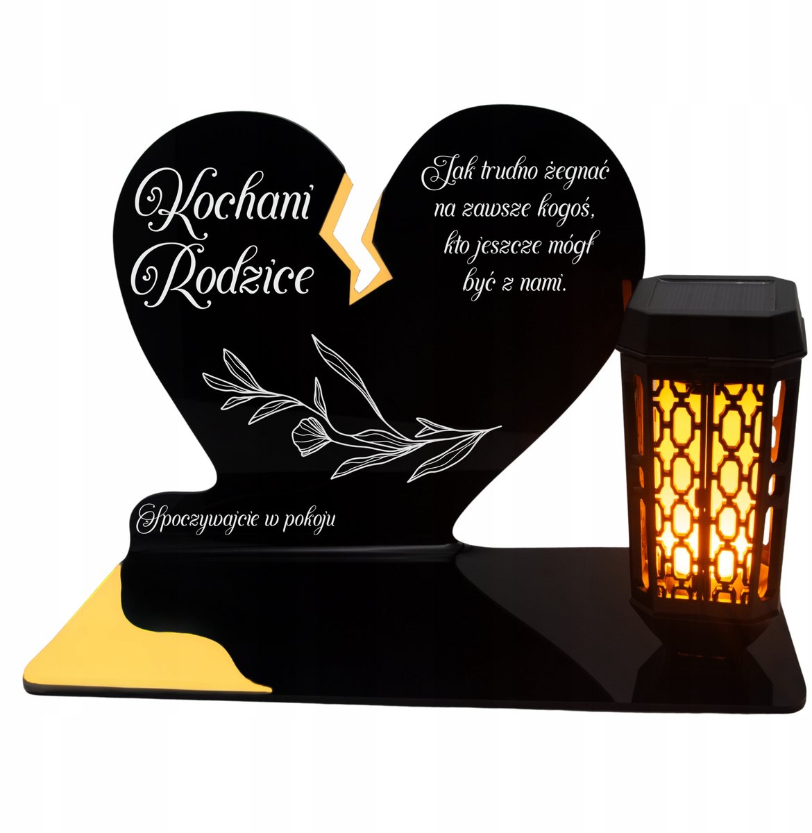 Zonne-graflicht Hart voor Ouders LED Gouden Grafdecoratie