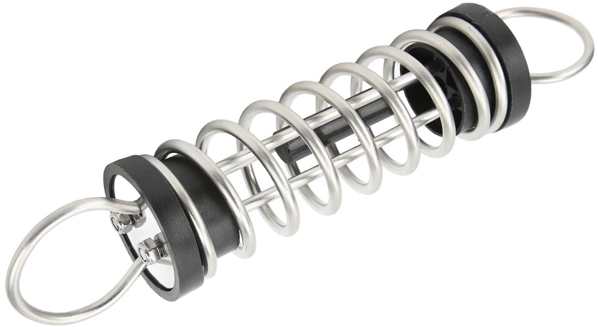 Rvs Bootveer 6mm x 300mm, Schokabsorberende Docklijnveer, Bescherming voor Deksystemen, Geschikt voor Touwen of Kettingen, Duurzaam en Weerbestendig