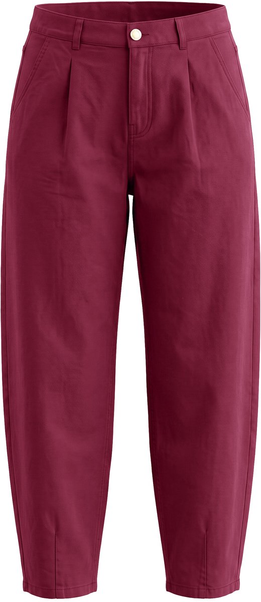 Studio Untold - Dames - Ballonjeans 5-pocket stretchy denim - Wijnrood - Maat 54