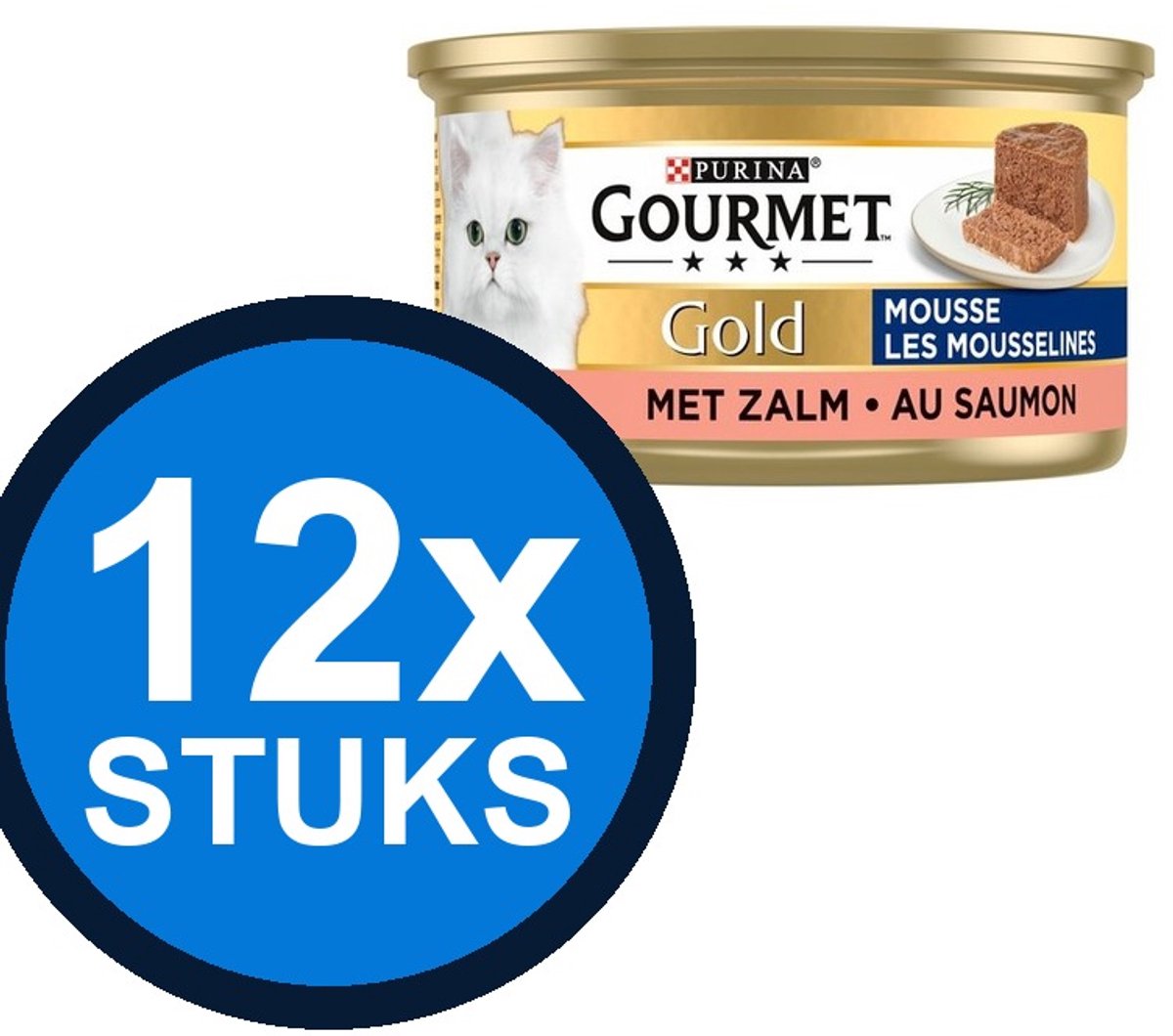 Gourmet Gourmet Gold - Mousse Zalm - Kattenvoer - 12 x 85g