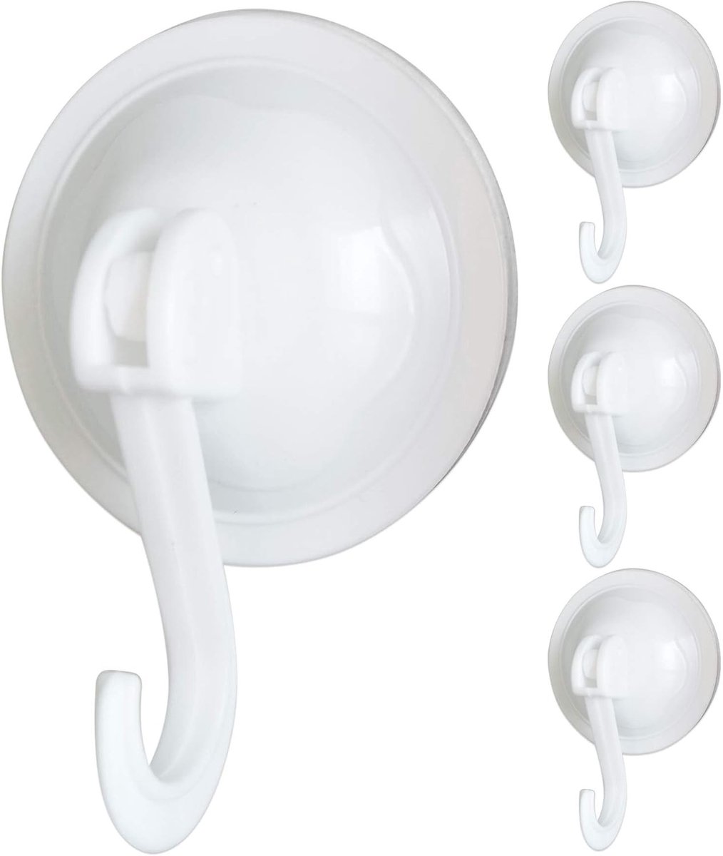 Zuignap Haken - Wit - Diameter 70 mm - Verwijderbare en Herbruikbare Haken - Voor Glad en Plat Oppervlak