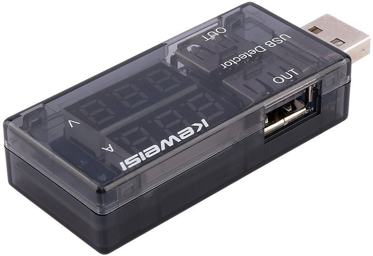 USB Power Meter - Zwart - Compact - Digitale Multimeter voor USB - Voor Opladers en USB-apparaten